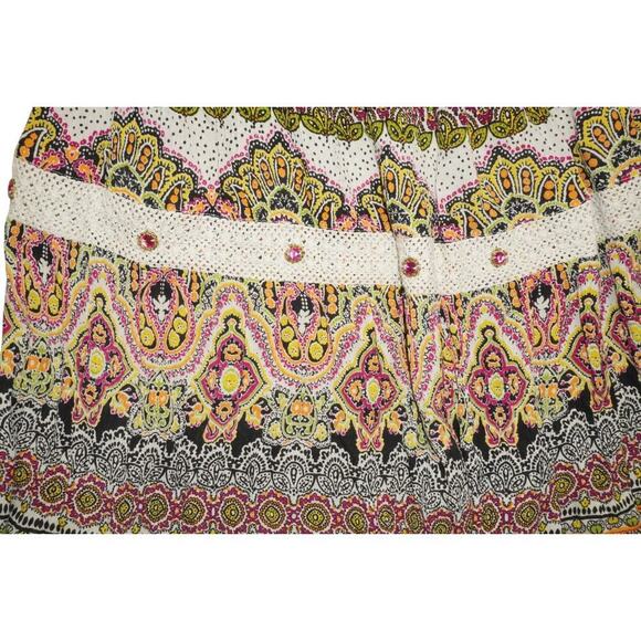 Forbidden Los Angeles Boho Maxi Skirt M – Patchwork Paisley Print, Embellished - Picture 2 of 6